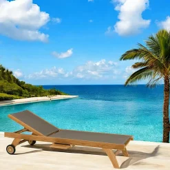 Chaises De Jardin|SUMMER Chaise de jardin en teck avec accoudoirs (lot de 2)