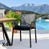 Chaises De Jardin|MENDOZA Chaise de jardin noire (lot de 4)