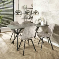 Meubles De Cuisine·Chaises|Chaises Contemporaines|MALMOE Chaise de salle à manger gris sombre avec pieds épingle (lot de 2)