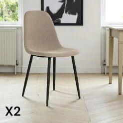 Meubles De Cuisine·Chaises|BERLIN Chaise de salle à manger grise, style moderne (lot de 2)