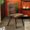 Meubles De Cuisine·Chaises|Chaises Contemporaines|MALMOE Chaise de salle à manger havane avec pieds épingle (lot de 2)