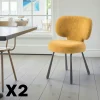 Meubles De Cuisine·Chaises|Chaises Contemporaines|LIGURIE Chaise de salle à manger moutarde, assise ronde (lot de 2)