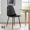 Meubles De Cuisine·Chaises|BERLIN Chaise de salle à manger noire (lot de 2)