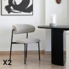 Meubles De Cuisine·Chaises|MONTREUX Chaise de salle à manger sable en bouclette avec dossier arrondi (lot de 2)