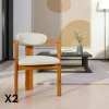 Meubles De Cuisine·Chaises|Chaises En Bois|BOMA Chaise design écrue - dossier minimaliste (lot de 2)