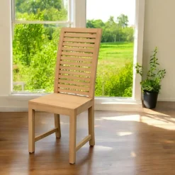 Chaises En Bois|Meubles De Cuisine·Chaises|New Orléans Chaise en bois d'hévéa dossier haut à barreaux NEW ORLEANS