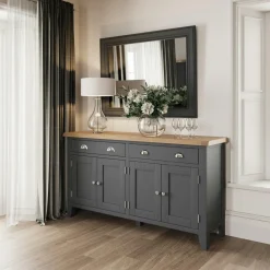 Chaises En Bois|Chaises Capitonnées|COVENTRY Chaise en bois et tissu avec dossier croisé finition charbon (lot de 2)