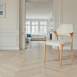 Chaises En Bois|Chaises Contemporaines| Chaise en cuir marron design, accoudoirs bois noir ALDER