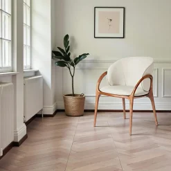 Meubles De Cuisine·Chaises|Chaises En Bois| Chaise en cuir terracotta dos rond accoudoirs bois noir ALDER