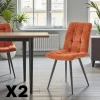 Meubles De Cuisine·Chaises|Chaises Contemporaines|LOMBARDIE Chaise en tissu terracotta motif damier (lot de 2)