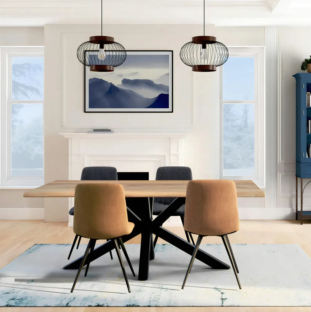 Meubles De Cuisine·Chaises|Chaises Velours|PALERME Chaise en velours écru motif damier (lot de 2)