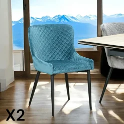 Meubles De Cuisine·Chaises|Chaises Velours|OKA Chaise en velours doré à double coussinage (lot de 2)