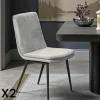 Meubles De Cuisine·Chaises|Chaises Velours|OKA Chaise en velours gris à double coussinage (lot de 2)