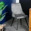 Chaises Scandinaves|Chaises Capitonnées|MALMOE Chaise en velours gris (lot de 2)
