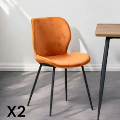 Meubles De Cuisine·Chaises|Chaises Capitonnées|Melbourne Chaise en velours jaune moutarde (lot de 2)