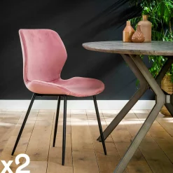 Meubles De Cuisine·Chaises|Chaises Capitonnées|Melbourne Chaise en velours jaune moutarde (lot de 2)