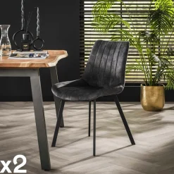 Meubles De Cuisine·Chaises|Chaises Velours|Melbourne Chaise en velours piqué moutarde (lot de 2)