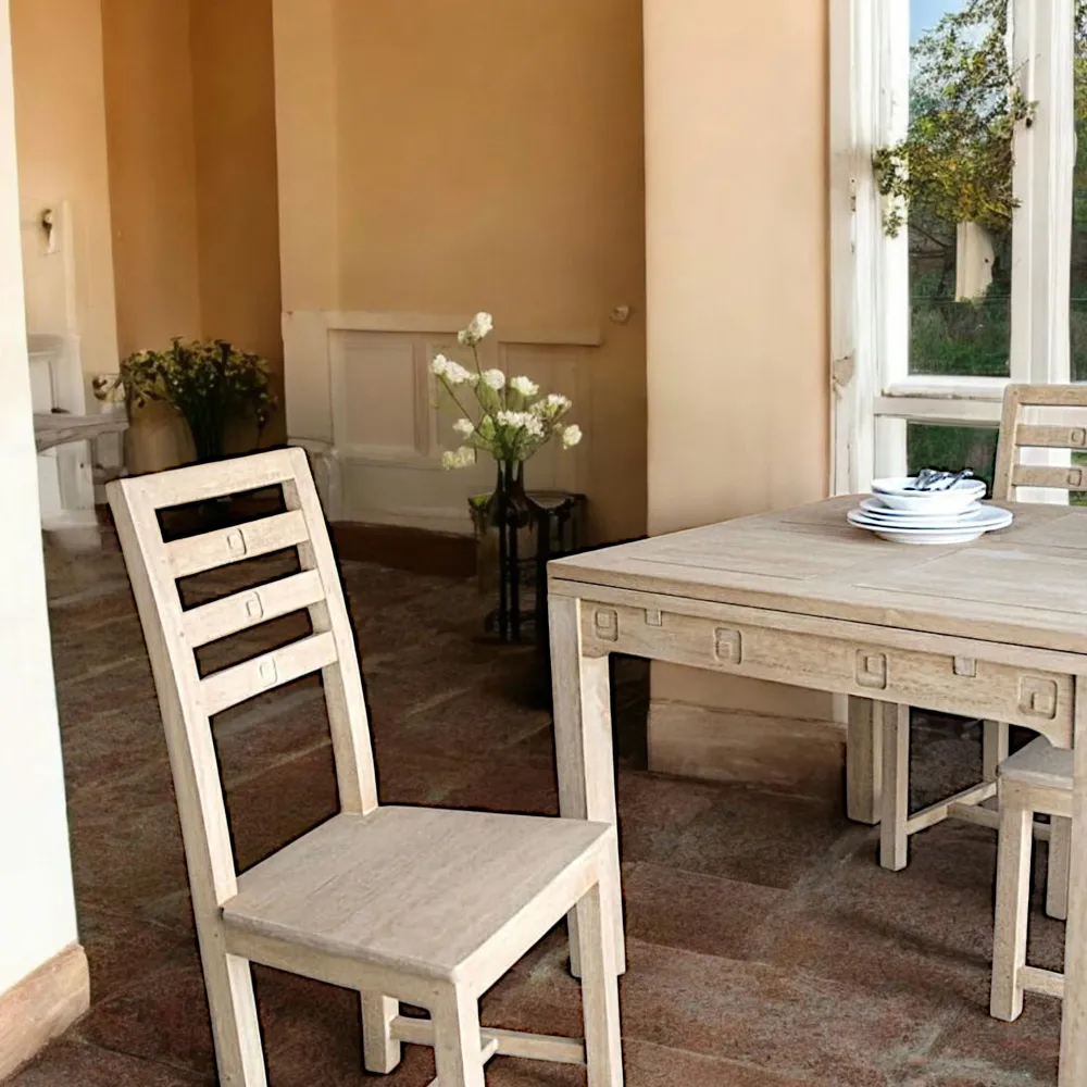 Chaises En Bois|Meubles De Cuisine·Chaises|Tessa Chaise exotique hévéa