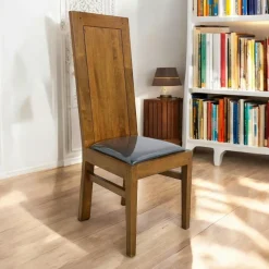 Chaises En Bois|Chaises Contemporaines|Olga Chaise Hévéa assise mousse, dossier plein 42x49x110cm