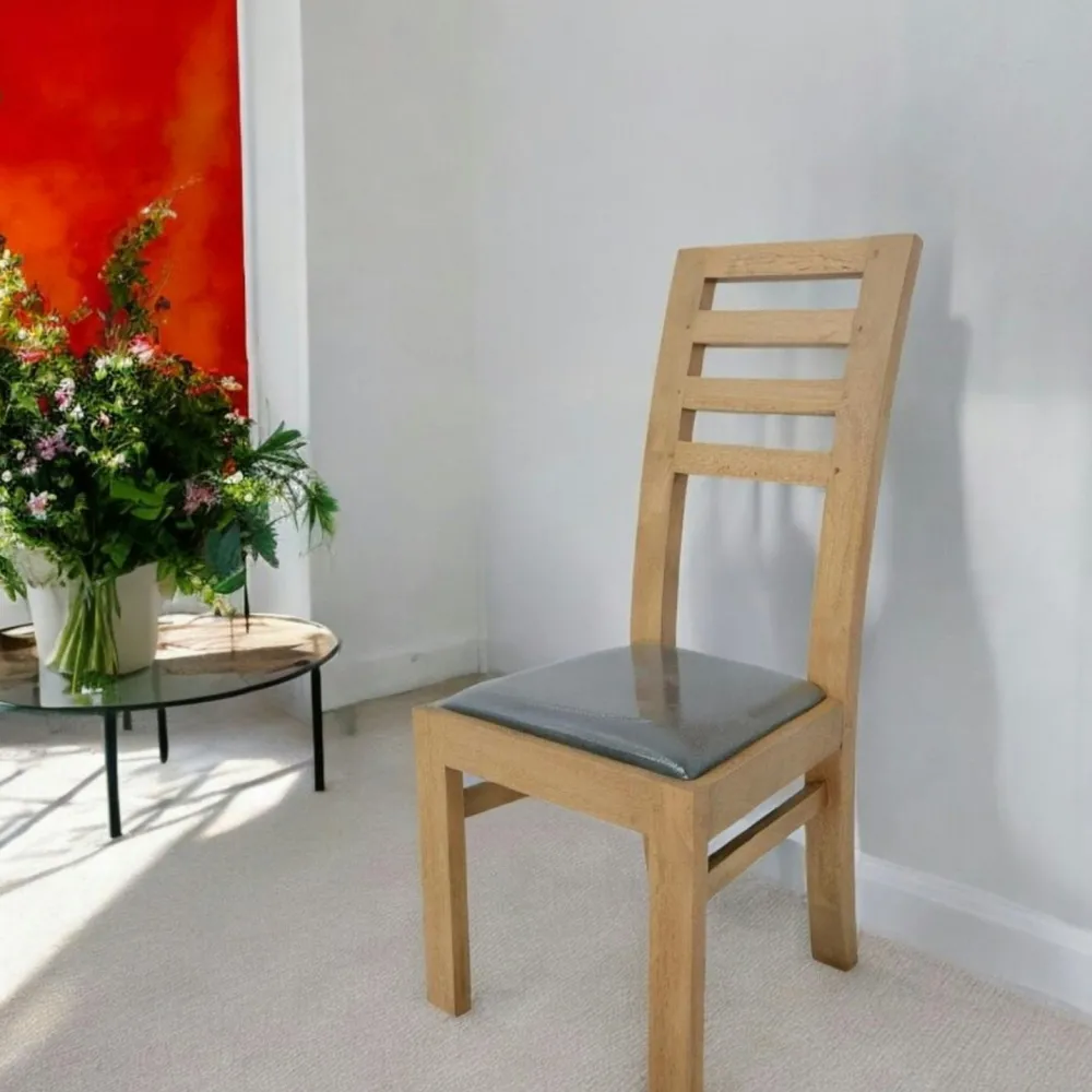 Chaises En Bois|Chaises Contemporaines|Olga Chaise Hévéa assise mousse 45x49x100cm