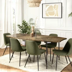 Chaises Scandinaves|Chaises Capitonnées| Chaise marron à couture apparente (lot de 2) TIM