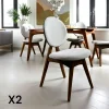 Meubles De Cuisine·Chaises|Chaises En Bois|DILI Chaise médaillon écrue - style moderne (lot de 2)
