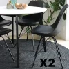 Meubles De Cuisine·Chaises|Chaises Contemporaines|LOTA Chaise noire basique avec pieds métal (lot de 2)