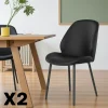 Meubles De Cuisine·Chaises|Chaises Contemporaines|BERLIN Chaise noire moderne avec surpiqure (lot de 2)