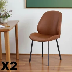 Meubles De Cuisine·Chaises|Chaises Contemporaines|BERLIN Chaise noire moderne avec surpiqure (lot de 2)