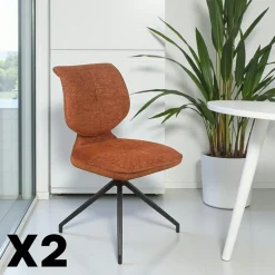 Meubles De Cuisine·Chaises|Chaises Contemporaines|LIGURIE Chaise pivotante anthracite dossier double (lot de 2)