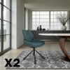 Meubles De Cuisine·Chaises|Chaises Contemporaines|LIGURIE Chaise pivotante bleue assise baquet (lot de 2)
