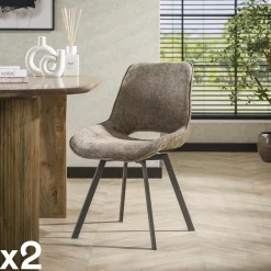 Meubles De Cuisine·Chaises|Chaises Contemporaines|ASCOLI Chaise pivotante confort – beige, dos ajouré (lot de 2)