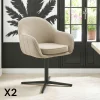 Meubles De Cuisine·Chaises|MONTREUX Chaise pivotante gris clair avec dossier rond et piètement noir (lot de 2)