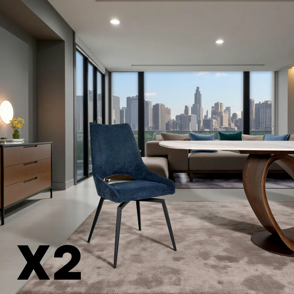 Chaises Contemporaines|Meubles De Cuisine·Chaises|LIGURIE Chaise pivotante grise, dossier ouvert (lot de 2)