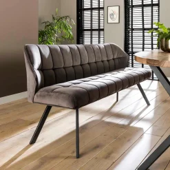 Meubles De Cuisine·Chaises|Chaises Velours|LOMBARDIE Chaise pivotante grise en velours patiné avec poignée (lot de 2)