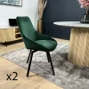 Meubles De Cuisine·Chaises|Chaises Velours|OKA Chaise pivotante moderne en velours vert (Lot de 2)