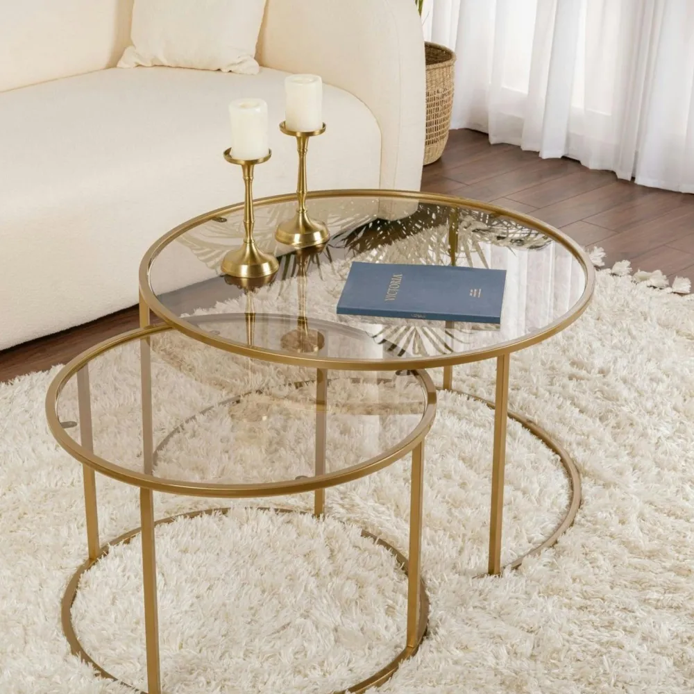 Meubles De Cuisine·Chaises|Chaises Velours|OKA Chaise pivotante moderne en velours doré (Lot de 2)