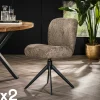Univers Déco·Design Contemporain|Chaises Contemporaines|GALWAY Chaise pivotante rembourrée en bouclette taupe (lot de 2)