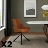 Chaises Contemporaines|Meubles De Cuisine·Chaises|LIGURIE Chaise pivotante rouille assise baquet (lot de 2)