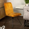 Chaises Velours|Chaises Contemporaines|OKA Chaise pivotante velours doré (lot de 2)