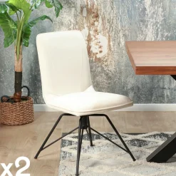 Chaises Velours|Chaises Contemporaines|OKA Chaise pivotante velours doré (lot de 2)