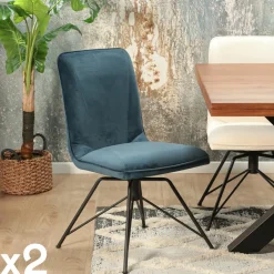 Chaises Velours|Chaises Contemporaines|OKA Chaise pivotante velours doré (lot de 2)