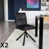 Chaises Capitonnées|Chaises Contemporaines|IENA Chaise rotative tissu anthracite (lot de 2)