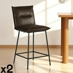 Chaises Capitonnées|Chaises Contemporaines|IENA Chaise rotative tissu anthracite (lot de 2)