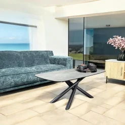 Chaises Capitonnées|Chaises Contemporaines|IENA Chaise rotative tissu kaki (lot de 2)