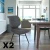 Meubles De Cuisine·Chaises|Chaises Contemporaines|LIGURIE Chaise tissu gris foncé à dossier double (lot de 2)