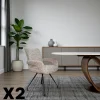 Meubles De Cuisine·Chaises|Chaises Contemporaines|LIGURIE Chaise tissu taupe chiné accoudoirs larges (lot de 2)