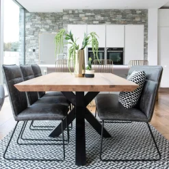 Meubles De Cuisine·Chaises|Chaises Capitonnées|HOBART Chaise velours gris (lot de 2)