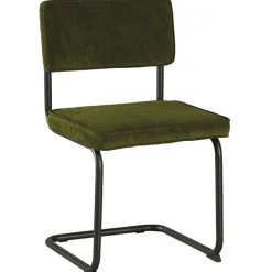 Chaises Vintage|Chaises Capitonnées|MALMOE Chaise velours gris piètement luge (lot de 2)