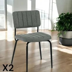 Chaises Capitonnées|Chaises Contemporaines|FAIRLIE Chaise vintage moutarde (lot de 2)